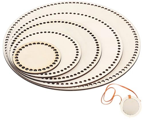 HAWILLOSCH 5stücke Holzkorbböden Zum Häkeln Taschenboden-Formen DIY-Taschen-Material Korbflecht-zubehör Webzubehör Für Häkelarbeiten
