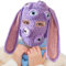Iouyjiu Bunny Long Ears Design Hat, Sturdy Beanie Hats for Women, Winter Knit Caps, Decorative Cute Bunny Hat 35x32cm for Outdoor, Event, Kostüm, Home Event Indoor, Purple, Black Color
