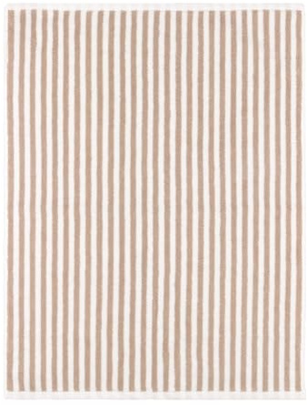 Yard Furn Hebden Striped Cotton Bath Mat – Soft Absorbent Natural 100% Cotton Bathroom Accessory (Natural – 50x70cm)