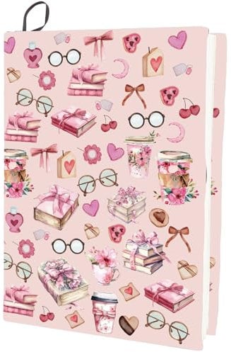 craspire Couverture de Livre en Tissu Rose Couverture Extensible de Housse de Livre Couverture de carnet de 15,7 x 9,8 Pouces enveloppes Jusqu’à 9 x 11 Pouces Rectangle Tissu élastique Noeud