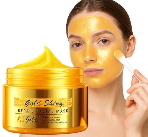 Maschera Per Il Viso in Oro 24K,Gold Peel Off Maschera Viso, umidità profonda, idratante e riduzione delle rughe, per una pelle brillante e giovanile-120g