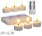 Giuneuow Rechargeable Flameless Tea Lights Candles with Charging Station 6Pcs Battery Tea Lights Candles with Remote & Timer