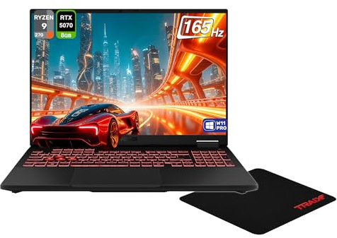 ASUS TUF A16 Copilot+ Gaming Laptop, AMD Ryzen AI 9 270, 64 GB DDR5 RAM, (1 TB + 4 TB) PCle SSD, 16 FHD+ (1920x1200) 165Hz, Nvidia G-Force RTX 5070, tastiera RGB a 1 zona, W11 Pro + Tappetino per