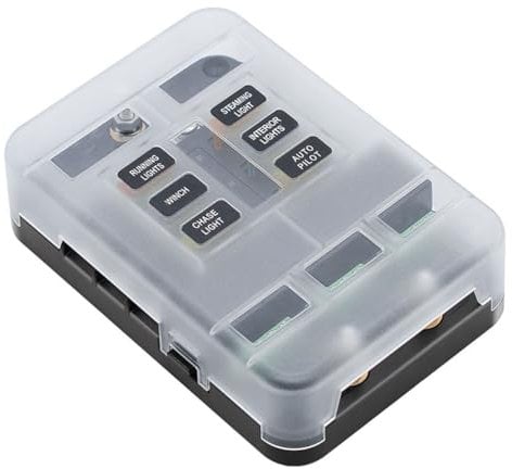 Alipis Battery Terminal Distribution Block Fuse Organizer Panel with LED Indicator Fuse Box for Cars Rvs Boats Suvs Includes