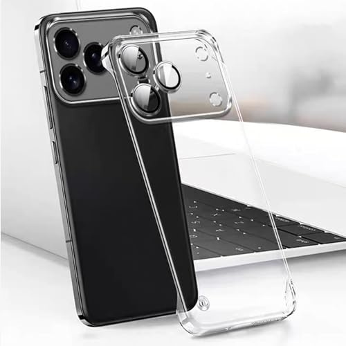 FAOMSEBS for iPhone 17 Pro Max Case Borderless Slim (Camera Lens Protector) (Bare Metal Feel) [Ultra Thin as No Case on] Cooling Shockproof Cover for iPhone 17 Pro Max Phone Case 6.9'', Crystal Clear