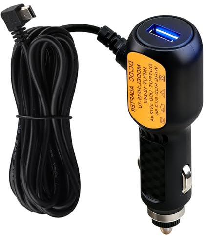 GEU Dash Cam Hardwire Kit Alternative, 3.5m Mini USB Car Charger Cable 12V to 5V 2.5A, Anti-Interference Power Lead Adapter with Extra USB Port for Nextbase Garmin Sat Nav GPS DVR