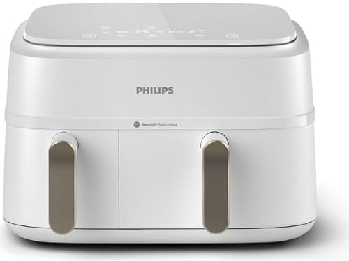 PHILIPS 3000 Series NA353/19 9L Dual Basket Air Fryer - White