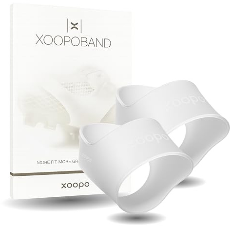 XOOPO Power Band Silikonband für Fußballschuhe (1 Paar) - Ultra elastisch für perfekten Sitz - Mehr Grip, Ballkontrolle & Power - Schnürsenkel Fixierband - OneSize 39–44 - Fußball Zubehör