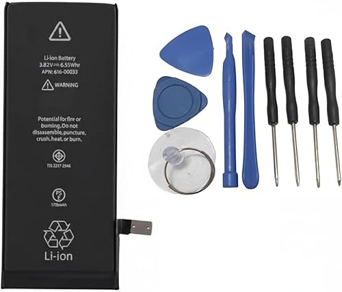 Batteria compatibile con iPhone 6S (1715 mAh) Modelli A1633, A1688, A1700 | Alta Capacità + Kit Attrezzi Celle Grado A+ 0 Cicli. Qualità Certificata. [ VERSIONE AGGIORNATA ] Sostituisce Originale