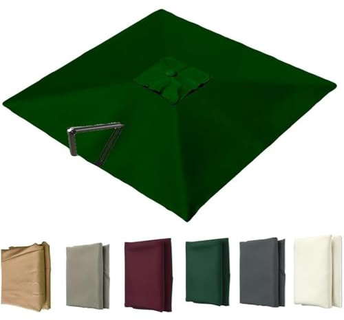 SXYHCK Toldo De Repuesto para Sombrilla De Patio, Tela De Paraguas De Recambio En Voladizo Cuadrada, 300x300cm Lona De Recambio para Sombrilla Piscina(Green,3x3.0m/9.8x9.8ft)