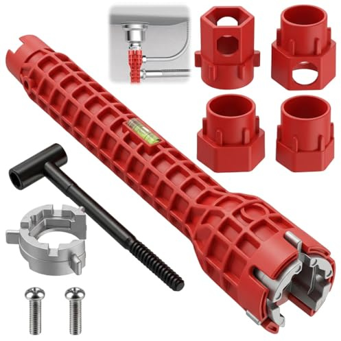 Ignara 14 in 1 Faucet Wrench Tool Multi-Functional Tap Spanner | Anti-Slip & Comfortable Grip Plumbing Repair Set for Tight Space Sink Kitchen Bathroom Plumbing Faucet Installation Repairs