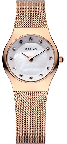 BERING Damen Quarz Uhr | Armbanduhr 23 mm Edelstahlgehäuse und Zifferblatt | Milanaisearmband | Saphierglas | 5 ATM | 11923