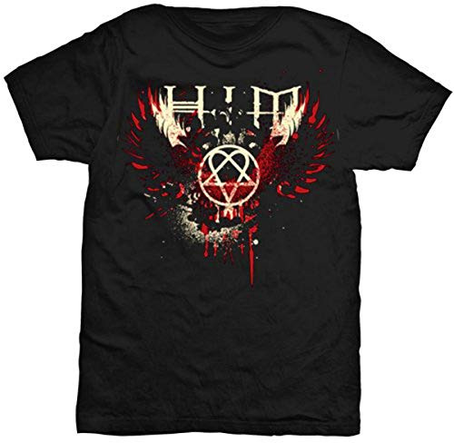 Him Men's Wings Splatter T-Shirt Small Black