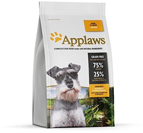 Applaws Natural Grain Free Complete Dry Hundefutter für alle älteren Rassen Huhn Geschmack, 1 x 7,5 kg Beutel