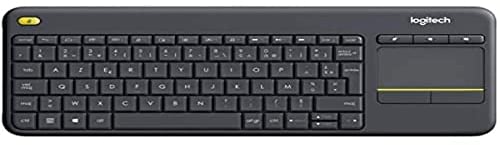 Logitech K400 Plus Clavier Sans Fil Touch TV Avec Contrôle Média et Pavé Tactile, Clavier Francais AZERTY - Noir