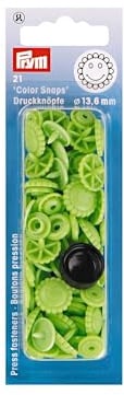 Prym 393444 NF-Druckknopf Color Snaps Blume 13,6 mm Apfel, Grün