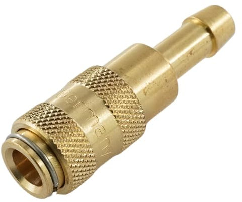 Druckluftkupplung NW 2,7 mit Schlauchtülle Micro-Kupplung Messing/vernickelt Edelstahl (Messing - 5 mm)