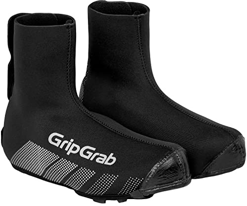 GripGrab Ride Winter Thermo Neopren Rennrad Überschuhe mit Klettverschluss | Für rennorientierte Rennradschuhe, 4 mm Neopren Regenschutz, praktischer Klettverschluss hinten und unten, reflektierend