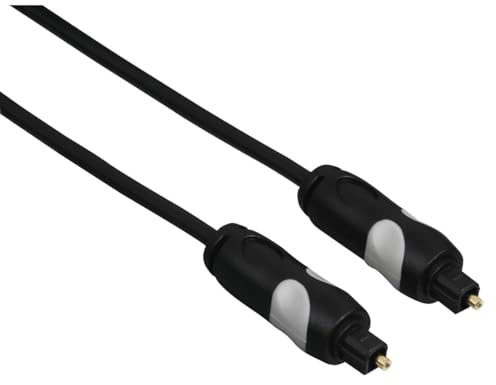 THOMSON Glasfaser-Audiokabel (ODT (Toslink), Stecker, optischer digitaler Eingang/Ausgang, 3 m Kabellänge, Schwarz/Grau