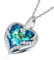 CRYSLOVE Muttertagsgeschenk Herz Kette Halskette für Damen Frauen Angel Wing Halskette mit Blau Kristallen Anhänger,Geschenkbox für Schmuck