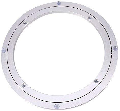 Swivel Turntable, Heavy Duty Aluminium Alloy Round Dining Table Smooth Swivel Plate for Kaleidoscopes Tabletop Serving Trade Show Displays(10 inch)
