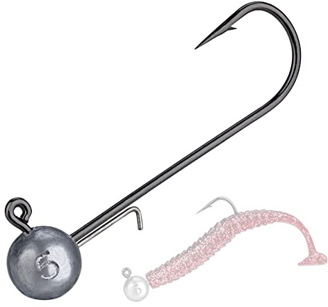 THKFISH 14g Jigköpfe für Gummifische Jighead Bleiköpfe Runden Jigkopf Set Jighaken Set 10 Stück