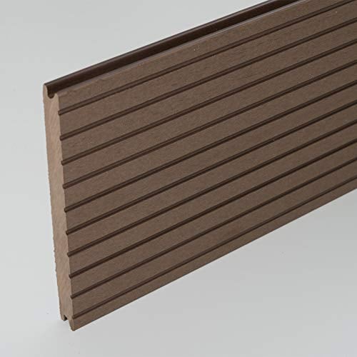 HORI WPC Terrassendiele XXL Braun | Terrassenplatten | beidseitig verwendbar | Terrassenboden | Dielen | WPC Holzfliesen | Terrasse Garten Balkon | Massiv | Dielenlänge: MUSTER 150 mm