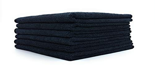SellerKing® 6 Microfasertücher Reinigungstücher Innenreinigung Cockpitpflege. Mikrofasertücher Kfz Auto Motorrad waschen trocknen polieren. Schwarz 40 x 40 cm 300 gsm