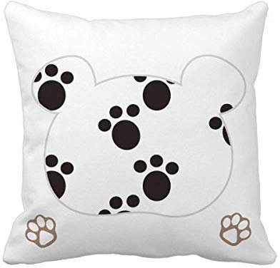 Hundekissen mit Pfotenabdruckmotiv, quadratisch