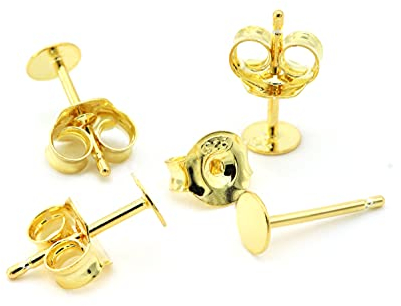 NaturSchatulle Ohrstecker Rohlinge 925 Silber 18k Gold Butterfly Verschluss 10 Paar Ohrringe Basteln DIY Schmuckherstellung Nickelfrei