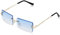 YOJUED Vintage Randlose Sonnenbrille für Damen und Herren Mode Retro Rechteck Brille UV400 Schutz (13-Blau)