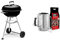 Weber 1221004 - Compact Kettle Barbecue Compatto, 47 Cm, Nero & 17631 - Kit Ciminiera Di Accensione + 2 Kg Di Bricchetti + 3 Cubetti Accensione