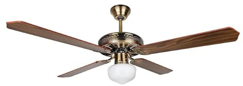 Suinga Deckenventilator mit Licht und Fernbedienung, 4 wendbare Flügel, Durchmesser 132 cm, 3 Geschwindigkeitsstufen und 60 W, Bronze