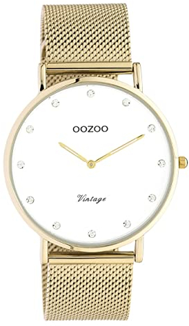 Oozoo Vintage Damen Uhr - Armbanduhr Damen mit 20mm Mesh Armband - Analog Damenuhr in rund C20236
