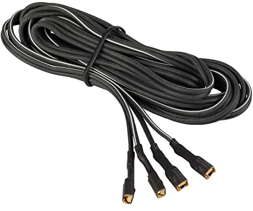 Doppelkabel, Fahrrad-Doppel-Lichtkabel, schwarz, 220 cm, mit 4X Kabelschuh isoliert