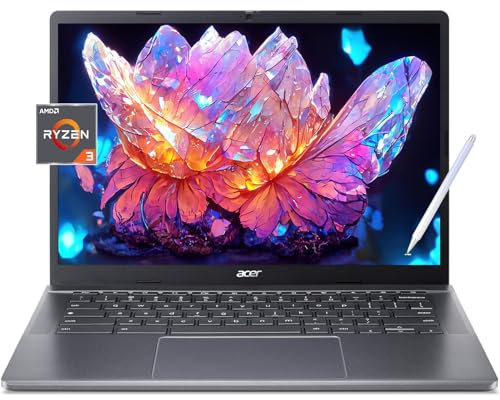 Acer Stylet pour ordinateur portable Chromebook - Écran WUXGA de 14 po - 8 Go de RAM - SSD PCIe de 256 Go - Clavier rétroéclairé - AMD Ryzen 3 7320C - USB C - HDMI - Google Chrome College Students