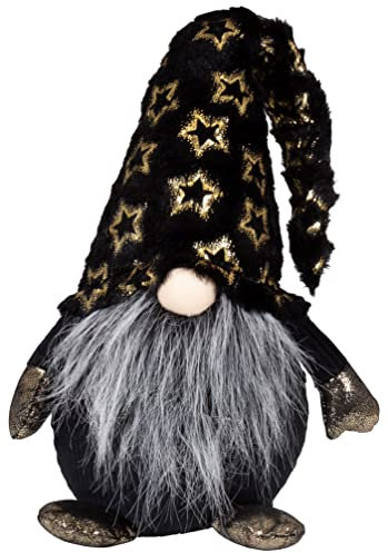 Christmas Paradise Deko Weihnachts-Wichtel 29cm (51cm) Gnom Zwerg schwarz-Gold
