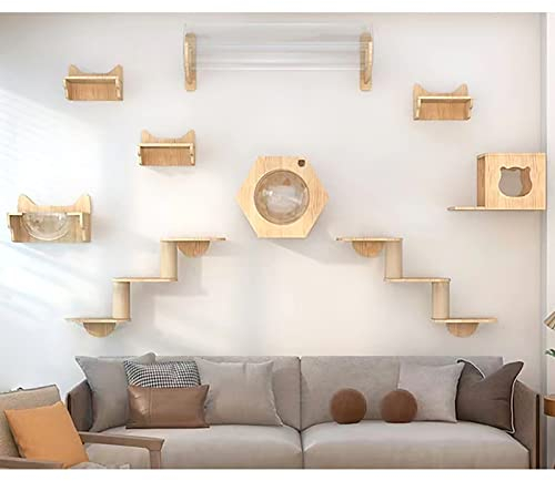 ARHAMS Katzen Kletterwand Set, Kletterpark, Katzenregale Und Sitzstangen für Die Wand (Color: 11)