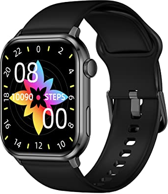SMARTY2.0 - Smartwatch SW043A - Colore Nero - Chiamate Bluetooth, Assistente Vocale, 100 Modalità Sport, Resistenza all'Acqua IP68 - Cinturino in Silicone - Dimensioni 44.14 x 38.14 x 11.45 mm