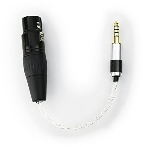 HansnBy 4.4mm Male to 4-pin XLR Balanced Female Silver Plated Headphone Audio Adapter 8 Cores 6N OCC Copper Single Crystal Silver Plated Wire 4.4mm Male to 4-pin XLR Female