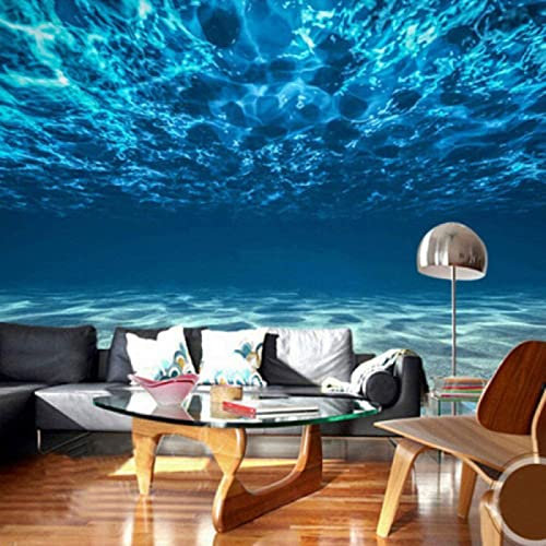 Carta Da Parati Muro 3D Fondo Marino Blu Acqua Di Mare Carta Da Parati Moderna 3D Fotomurali Murale