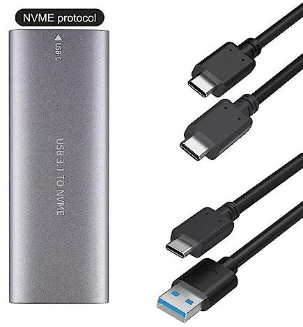Multibao M.2 NGFF or NVME SSD SATA to USB 3.1 Type-C Enclosure Case Converter Adapter (NVMe to USB3.1 Type-C)