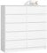 AKORD Commode K-120 avec 10 Tiroirs | Commode Classique pour La Chambre, Salon | Meuble de Rangement | L120 x H121 x P40 cm, Poids 70 kg | Blanche