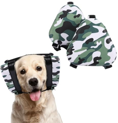 Lam-lord Orejeras para perro para protección auditiva, ajustables, protección contra el ruido, cómodas para la calma y el sueño del perro (camuflaje)
