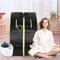 Sauna a vapore, Tenda da Spa Sauna, Scatola di Sauna domestica portatile con telecomando e sedia pieghevole, scatola sauna,Spa personale, portatile, facile da montare (nero)