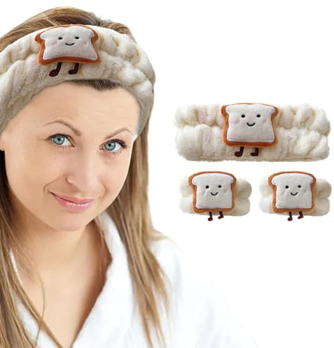 KSJEHW Schwamm Stirnband Armband Sets zum Waschen von Gesicht Make-up Stirnbänder für Frauen Mädchen Hautpflege Entfernung Spa Yoga Sport Dusche Kopfband Frottee Handtuch Stoff Haarband