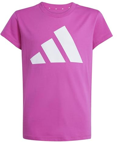 adidas Bambina Essentials Cotton T-Shirt, Semi Lucid Fuchsia/White, 14-15 Years