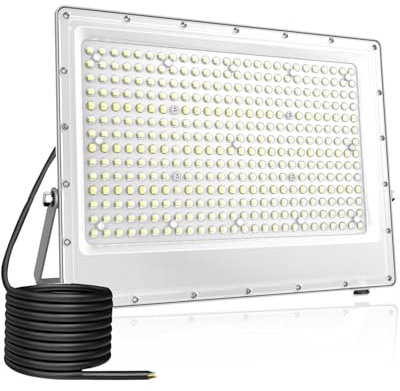 Foco Led Exterior 300W,Fosingut 6500K Blanco Frío Focos LED Interior,504 LEDs IP65 Impermeable Proyector LED Exterior, 30000LM Superbrillante Lampara Pared para Jardín, Garaje, Patios, Parque, Terraza