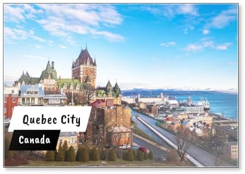 Kühlschrankmagnet mit Blick auf Quebec City Skyline mit Chateau Frontenac – Quebec City, Quebec, Kanada, Kühlschrankmagnet