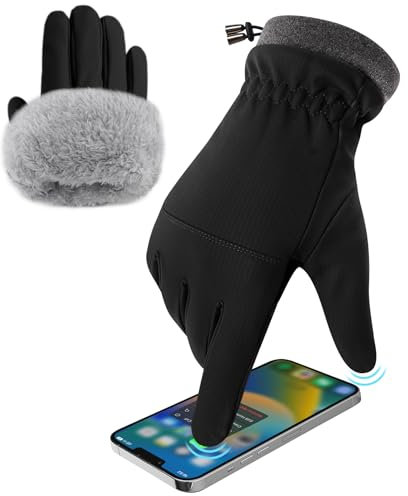 YESWEL ThermoHandschuhe für Herren Damen, Winterhandschuhe Touchscreen Handschuhe, Warme Skihandschuhe für Radfahren, Reiten, Laufen und andere Outdoor-Sportarten(Schwarz XL)